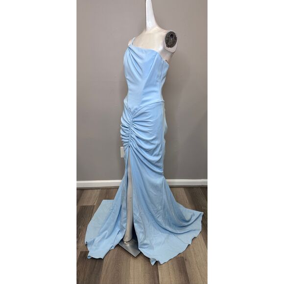 Atelier Prabal Gurung Scout One-Shoulder Stretch Crepe Slit-Front Gown US 4 $349 - Picture 8 of 12